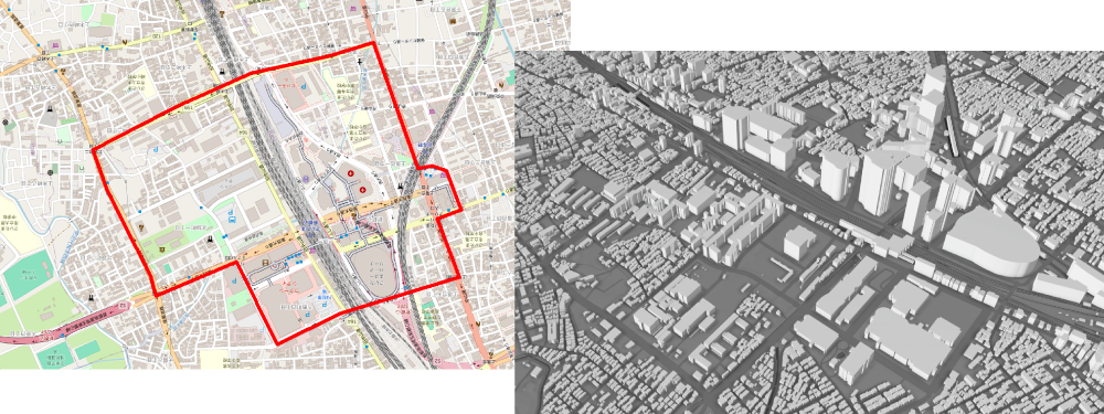 さいたま新都心駅周辺（2D／3D）