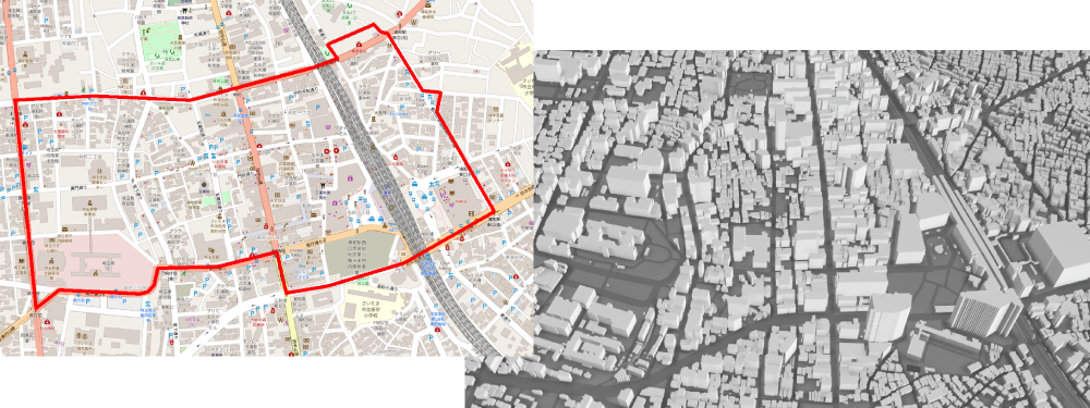 浦和駅周辺（2D／3D）