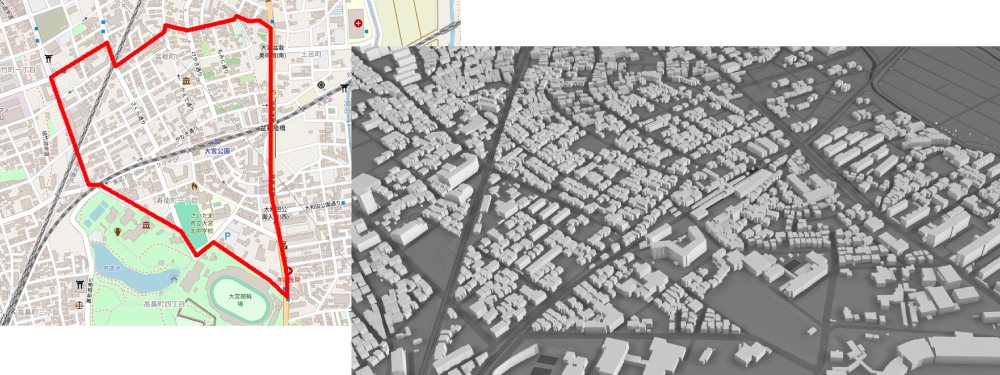 大宮公園駅周辺（2D／3D）