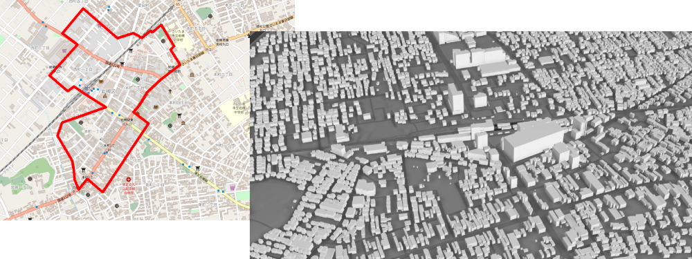 岩槻駅周辺（2D／3D）